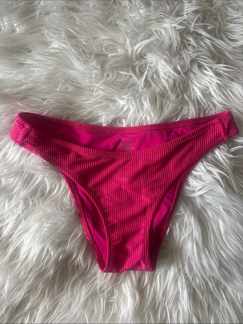 Hot Pink Ribbed Bikini Bottoms